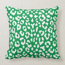 Stylish green leopard print with monogram pillows
