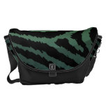 Stylish Green Zebra Print Messenger Bag
