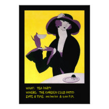 Stylish Lady High Tea Afternoon Invitations Party