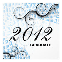 Stylish Leopard 2012 Grad Announcement Invitation