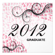 Stylish Leopard 2012 Grad Announcement Invitation