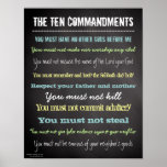 Stylish Modern Ten Commandments Sign Posters