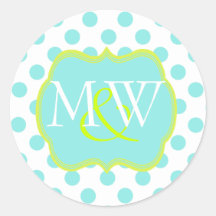 Stylish Monogram Wedding Envelope Sticker