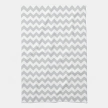 Stylish pale grey zig zags zigzag chevron pattern kitchen towel