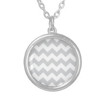 Stylish pale grey zig zags zigzag chevron pattern custom jewelry