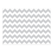 Stylish pale grey zig zags zigzag chevron pattern postcard