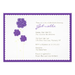 Stylish Purple Flowers Bridal Shower Invite