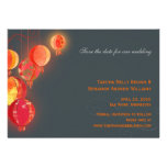 Stylish Red Paper Lanterns Wedding Save the Date Personalized Invitation