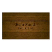 Stylish Wood Embossing Nail Art Business Card