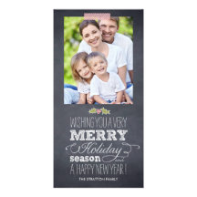 Stylishly Chalked Holiday Photo Card