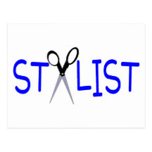 Stylist Blue with Scissors Post Cards