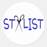 Stylist Blue with Scissors Sticker