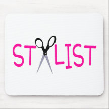 Stylist Pink with Scissors Mousepad