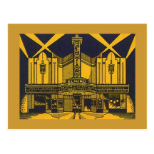 STYLIZED EL MIRO THEATRE SANTA MONICA CA Postcard
