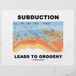 Subduction Leads To Orogeny (Geology Humour) Full Color Flyer
