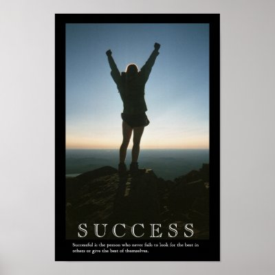 Motivational Posters Success on Success Motivational Poster Print   Zazzle Com Au