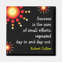 Success Quotation Motivational Black Magnet magnets