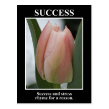 Success rhymes with stress for a reason postcards
