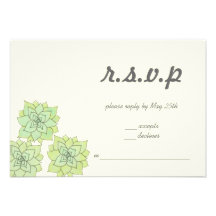 Succulent Wedding RSVP Personalized Invite