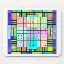 Sudoku Stained Glass Design Mousepad
