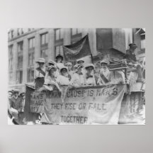 Suffragettes Riding a Float Posters