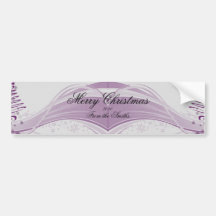 Sugar Plum Tree and Snowflakes in Purple Bumper Stickers