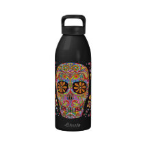 Sugar Skull Art Water Bottle