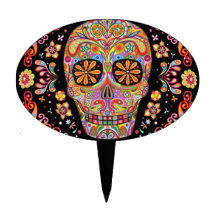 Sugar Skull Cake Topper Pick Day of the Dead