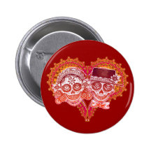 Sugar Skull Couple Buttons