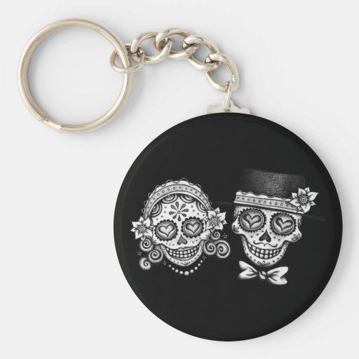 Sugar Skull Couple Keychain