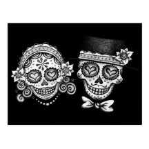 Sugar Skull Couple Postcard