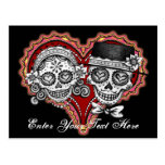 Sugar Skull Couple Postcard - Add Your Own Text!