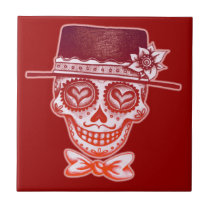 Sugar Skull Gentleman Ceramic Tile tiles
