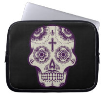 Sugar skull laptop computer sleeves