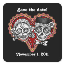 Sugar Skull Save the Date Stickers stickers