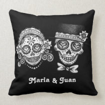 Sugar Skulls Couple Pillow - Customise it! pillows