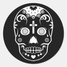 sugar skullz : 2 round stickers
