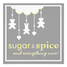 Sugar & Spice Neutral Baby Shower Invitation