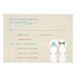 Summer Beach Aqua Blue Flip Flops Wedding RSVP invitations