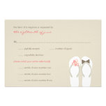 Summer Beach Pink Flip Flops Wedding RSVP Card invitations