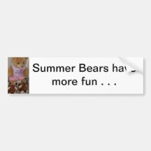 "Summer Bear in Tiger Shoes"  CricketDiane Bumper Stickers