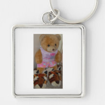 "Summer Bear in Tiger Shoes"  CricketDiane Key Chain