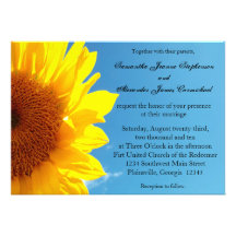 Summer Blue Sky with Yellow Sunflower Announcement