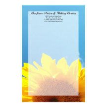 Summer Blue Sky with Yellow Sunflower Personalised Stationery