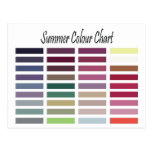 Summer Colour Chart Post Cards