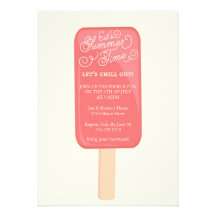 Summer Cookout Party Invitation - Popsicle