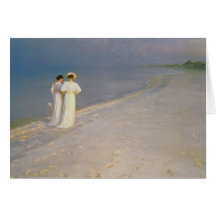 Summer Evening on the Skagen Southern Beach Greeting Cards
