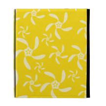 Summer Floral Design. Sunny Yellow. iPad Folio Cover