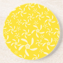 Summer Floral Design. Sunny Yellow. Drink Coasters