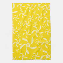 Summer Floral Design. Sunny Yellow. Kitchen Towels